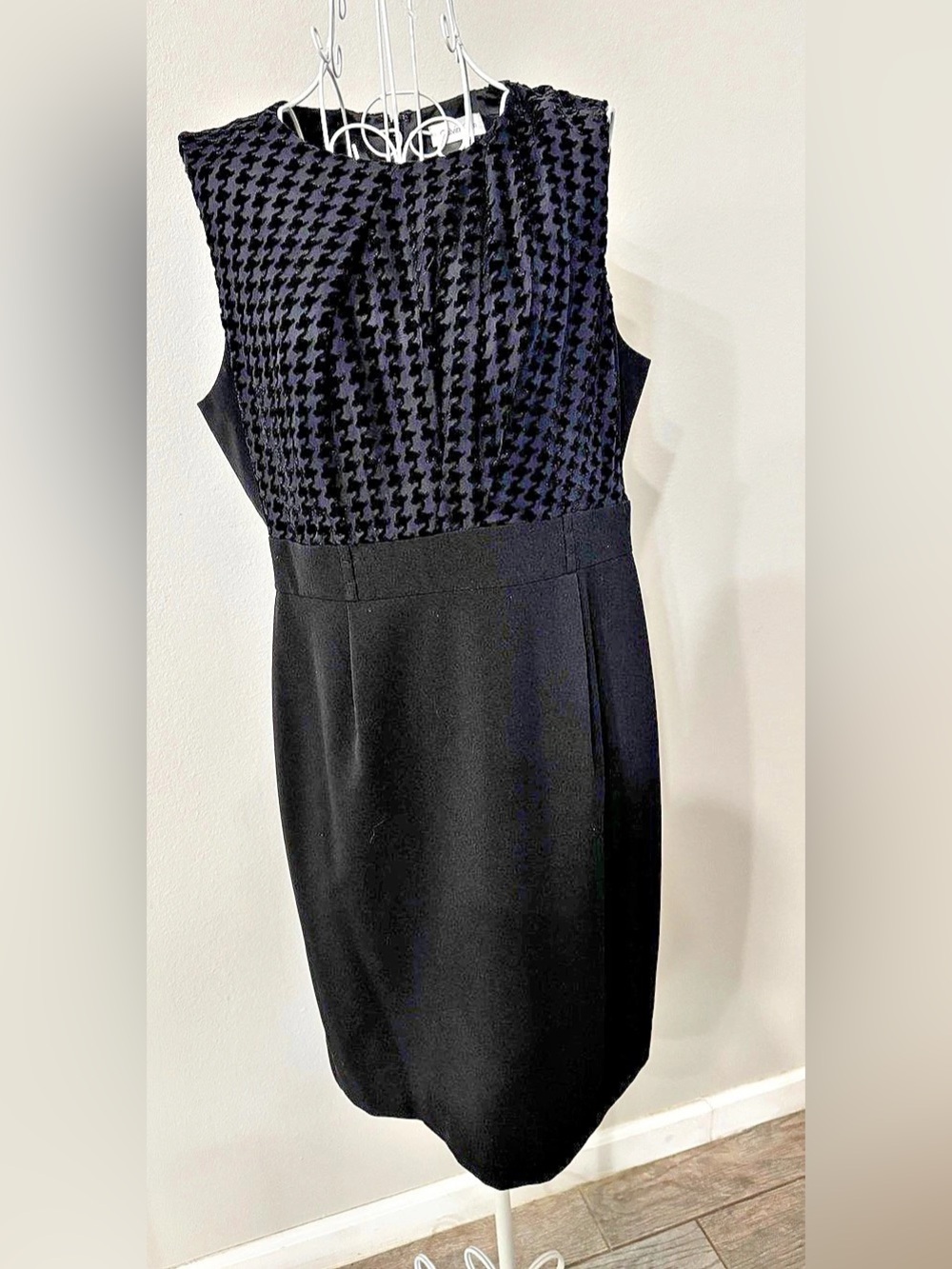 Calvin Klein Houndstooth Mini Dress in Black Like New